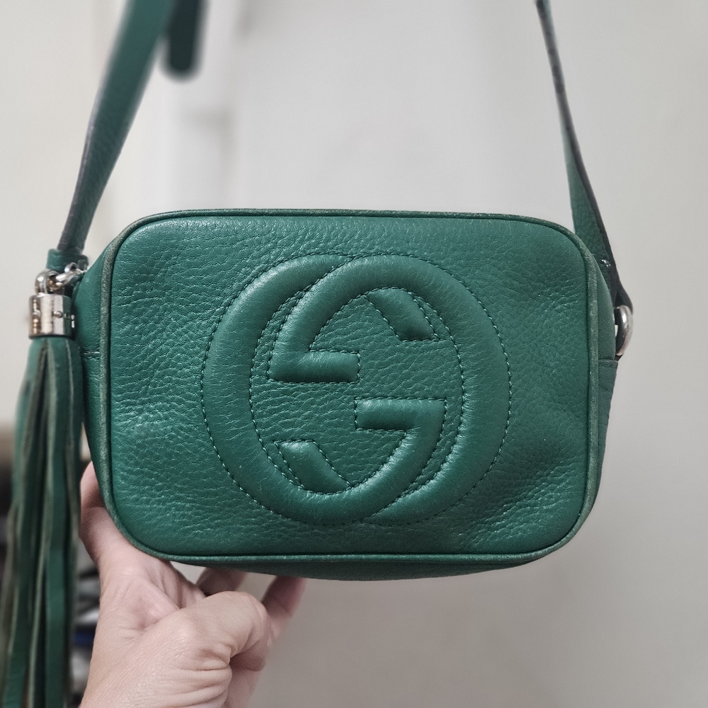 Gucci green Soho Disco leather  crossbody bag